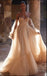 Vintage Champagne Off Shoulder Sweetheart Long A-Line Wedding Dresses HS61