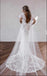 White Chapel Trailing V-Neck Appliqued Tulle Spaghetti Strap Mermaid Wedding Dresses HS64
