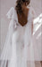 White Chapel Trailing V-Neck Appliqued Tulle Spaghetti Strap Mermaid Wedding Dresses HS64
