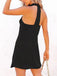 Simple Halter Sleeveless Black Short Back To School Dress Homecoming Dresses Online, 0T008